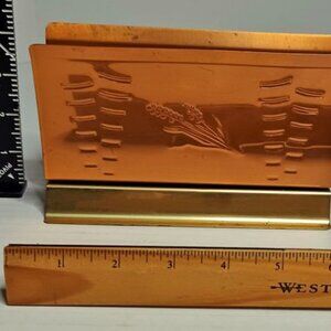 Vintage Coppercraft Guild Napkin/Letter -Holder - Wheat Motif
